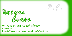 matyas csapo business card