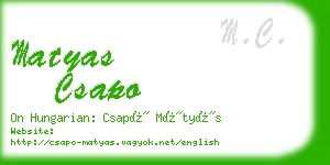 matyas csapo business card